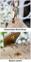 Sleek Gold Leather Wristlet